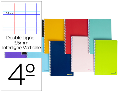 Cuaderno espiral Liderpapel Smart 4º tapa blanda 80h 60g Montessori 3,5mm. colores surtidos